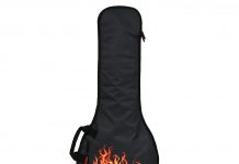 Funda para guitarra con calavera en llamas