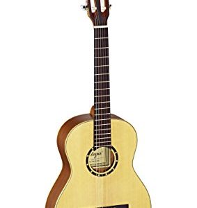 Ortega Guitars R121-3/4 Family Series 3/4 Body Size Nylon 6-String Guitar with Spruce Top and Mahogany Body, Satin Finish