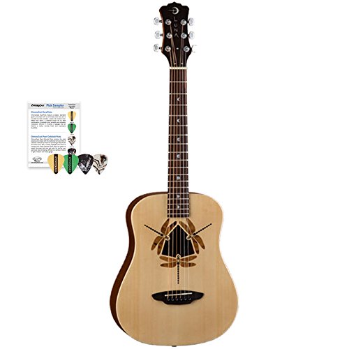 Luna Guitars SAF DF NAT KIT-02 Safari Dragonfly 3/4 Travel Size Acoustic Guitar with ChromaCast